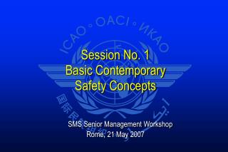 Session No. 1 Basic Contemporary Safety Concepts