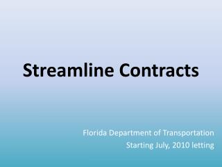 Streamline Contracts