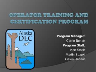 Operator Training and Certification Program