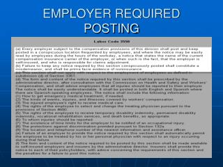 EMPLOYER REQUIRED POSTING