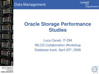 Oracle Storage Performance Studies
