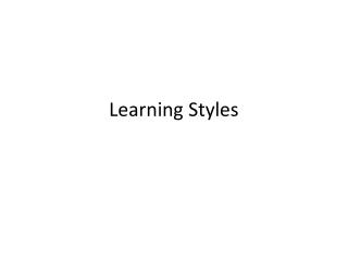 Learning Styles
