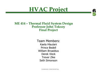 HVAC Project ME 414 – Thermal Fluid System Design	 Professor John Toksoy Final Project