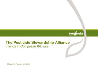 The Pesticide Stewardship Alliance Trends in Composite IBC use
