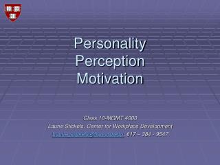 Personality Perception Motivation