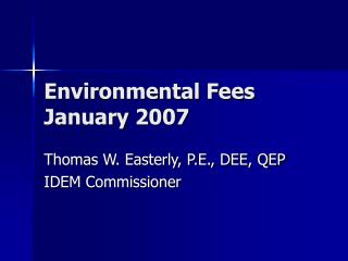 Environmental Fees January 2007