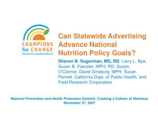 Can Statewide Advertising Advance National Nutrition Policy Goals?