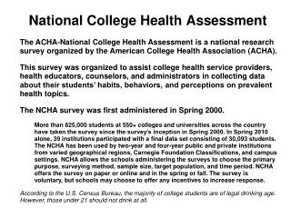 National College Health Assessment