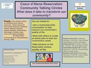Coeur d’Alene Reservation Community Talking Circles What does it take to transform our community?