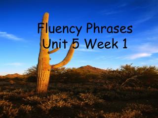 Fluency Phrases Unit 5 Week 1