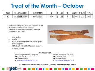 Treat of the Month – October