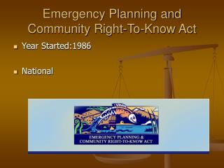 Emergency Planning and Community Right-To-Know Act
