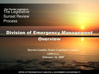 The Legislative Sunset Review Process