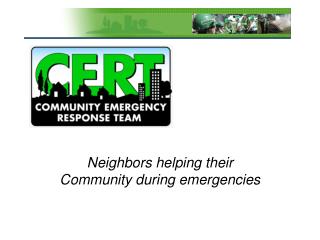 Neighbors helping their Community during emergencies