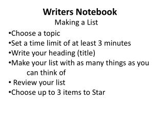 Writers Notebook