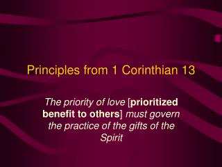 Principles from 1 Corinthian 13