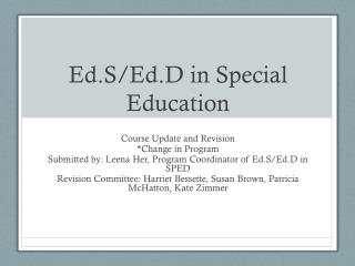 Ed.S/Ed.D in Special Education