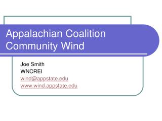 Appalachian Coalition Community Wind
