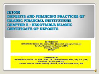 COMPILED BY HAMDAN HJ IDRIS, BSc Econs, MBA (Islamic Banking &amp; Finance)