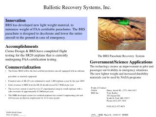 Ballistic Recovery Systems, Inc.