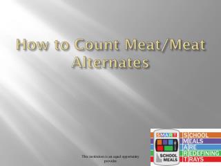 How to Count Meat/Meat Alternates