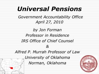 Universal Pensions Government Accountability Office April 27, 2010