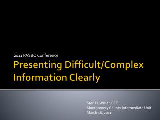 Presenting Difficult/Complex Information Clearly