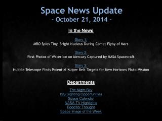 Space News Update - October 21, 2014 -