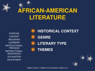 AFRICAN-AMERICAN LITERATURE