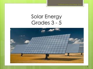 Solar Energy Grades 3 - 5
