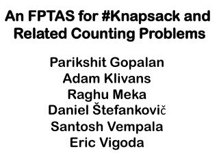 An FPTAS for #Knapsack and Related Counting Problems