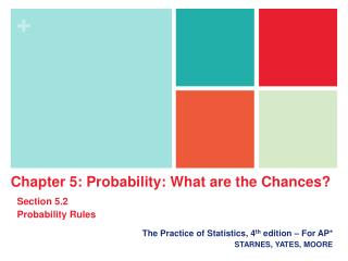 The Practice of Statistics, 4 th edition – For AP* STARNES, YATES, MOORE