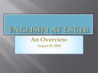 English 1 at CSULB