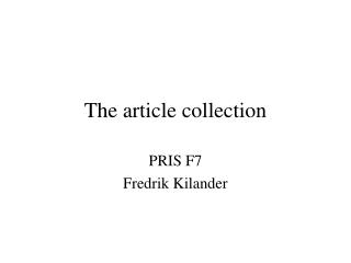 The article collection