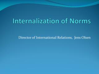 Internalization of Norms