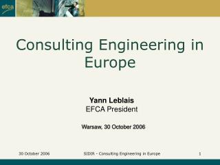 Consulting Engineering in Europe