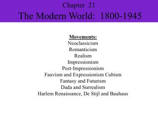 Chapter 21 The Modern World: 1800-1945