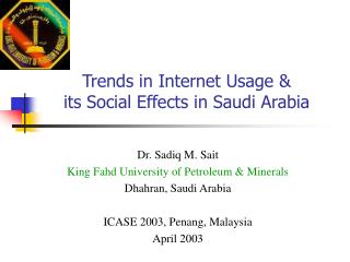 Trends in Internet Usage &amp; its Social Effects in Saudi Arabia
