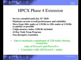 HPCX Phase 4 Extension