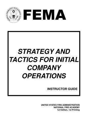 STRATEGY AND TACTICS FOR INITIAL COMPANY OPERATIONS