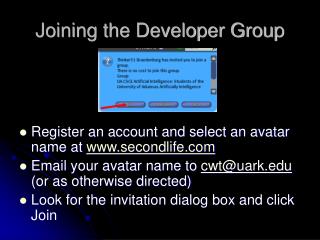 Joining the Developer Group
