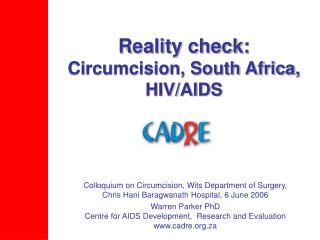 Reality check: Circumcision, South Africa, HIV/AIDS