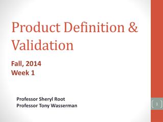 Product Definition &amp; Validation
