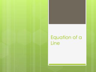 Equation of a Line