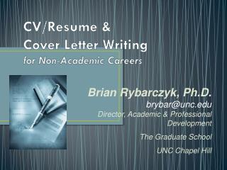 CV/Resume &amp; Cover Letter Writing for Non-Academic Careers