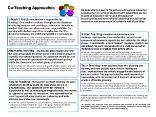 Co-Teaching Approaches