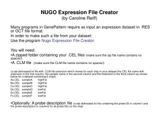 NUGO Expression File Creator (by Caroline Reiff)