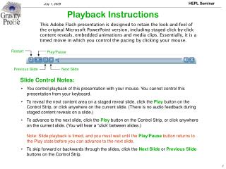 Playback Instructions