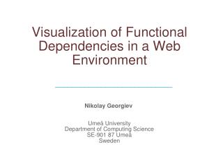 Visualization of Functional Dependencies in a Web Environment