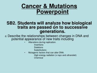 Cancer &amp; Mutations Powerpoint